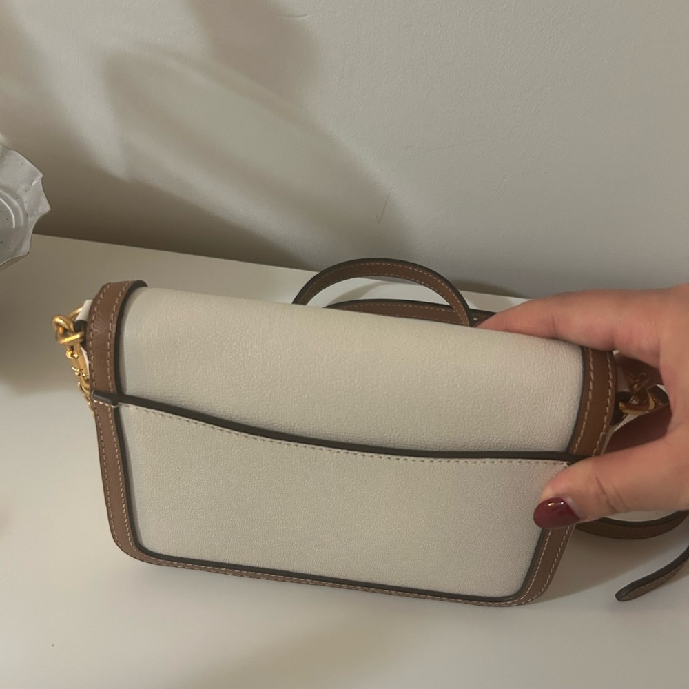 kate spade Cream and Brown Leather Flap Crossbody with Gold Hardware - Picture 9 of 10